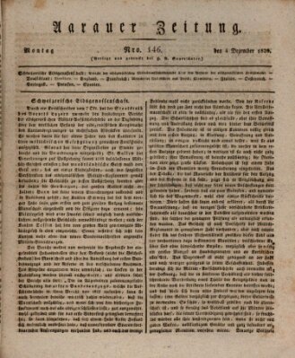 Aarauer Zeitung Montag 4. Dezember 1820