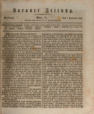 Aarauer Zeitung Mittwoch 7. Februar 1821