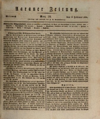 Aarauer Zeitung Mittwoch 14. Februar 1821