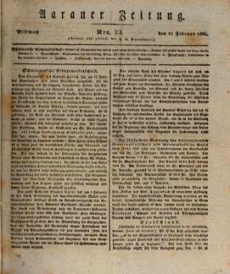 Aarauer Zeitung Mittwoch 21. Februar 1821