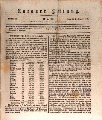 Aarauer Zeitung Mittwoch 28. Februar 1821