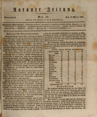 Aarauer Zeitung Samstag 10. März 1821