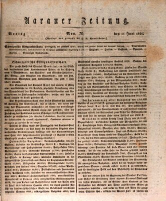 Aarauer Zeitung Montag 11. Juni 1821