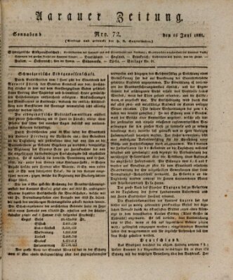 Aarauer Zeitung Samstag 16. Juni 1821