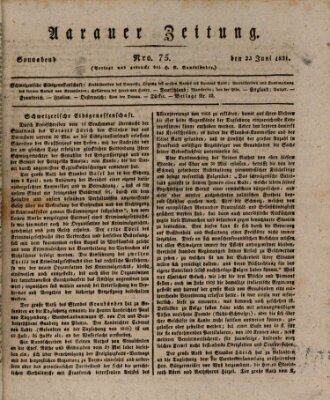 Aarauer Zeitung Samstag 23. Juni 1821