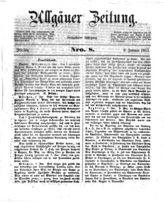 Allgäuer Zeitung Freitag 9. Januar 1863