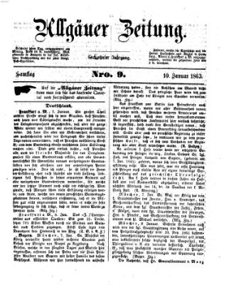 Allgäuer Zeitung Samstag 10. Januar 1863