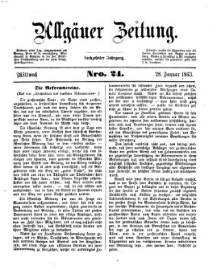 Allgäuer Zeitung Mittwoch 28. Januar 1863