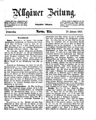 Allgäuer Zeitung Donnerstag 29. Januar 1863