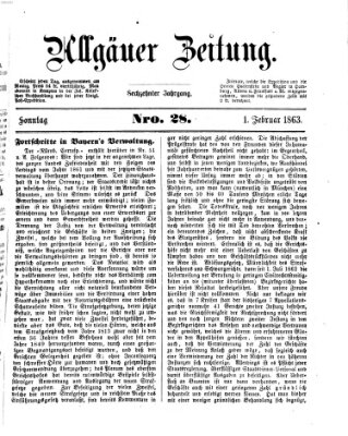 Allgäuer Zeitung Sonntag 1. Februar 1863