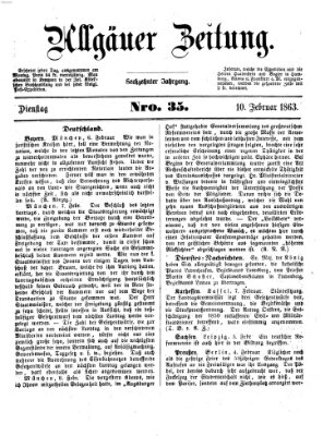 Allgäuer Zeitung Dienstag 10. Februar 1863