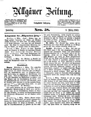 Allgäuer Zeitung Sonntag 8. März 1863