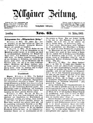 Allgäuer Zeitung Samstag 14. März 1863