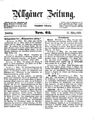 Allgäuer Zeitung Sonntag 15. März 1863