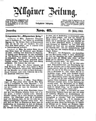 Allgäuer Zeitung Donnerstag 19. März 1863