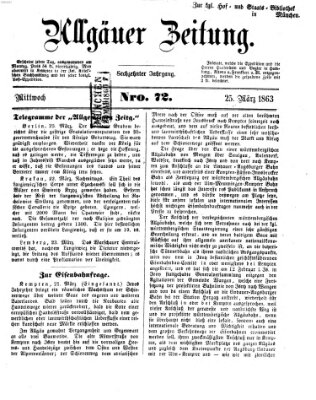 Allgäuer Zeitung Mittwoch 25. März 1863