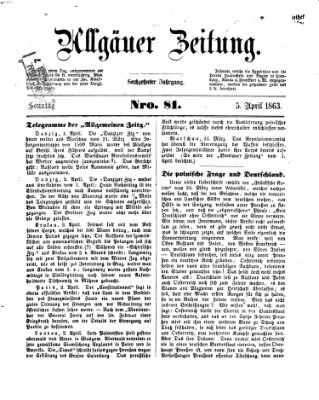 Allgäuer Zeitung Sonntag 5. April 1863