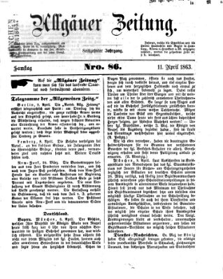 Allgäuer Zeitung Samstag 11. April 1863