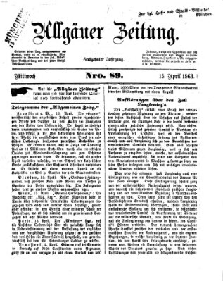 Allgäuer Zeitung Mittwoch 15. April 1863