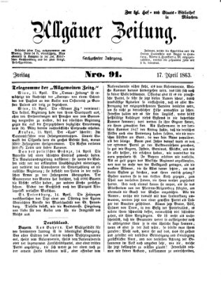 Allgäuer Zeitung Freitag 17. April 1863