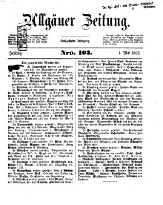 Allgäuer Zeitung Freitag 1. Mai 1863