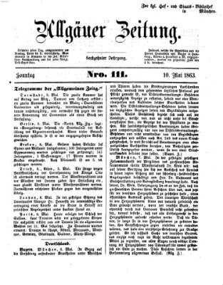 Allgäuer Zeitung Sonntag 10. Mai 1863