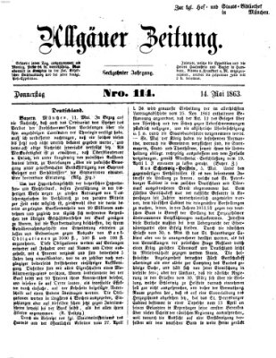 Allgäuer Zeitung Donnerstag 14. Mai 1863