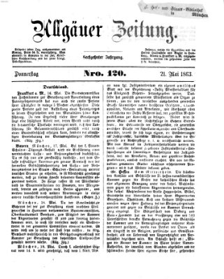 Allgäuer Zeitung Donnerstag 21. Mai 1863