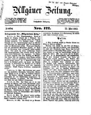 Allgäuer Zeitung Samstag 23. Mai 1863