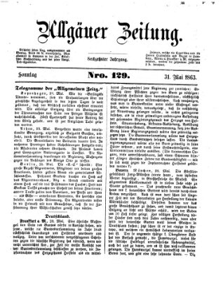 Allgäuer Zeitung Sonntag 31. Mai 1863