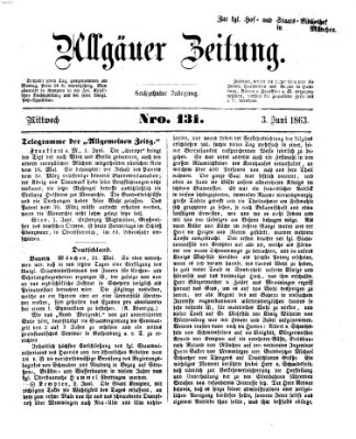 Allgäuer Zeitung Mittwoch 3. Juni 1863