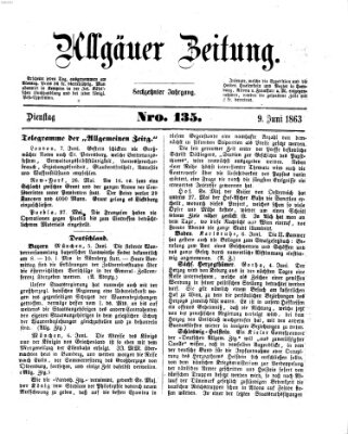 Allgäuer Zeitung Dienstag 9. Juni 1863