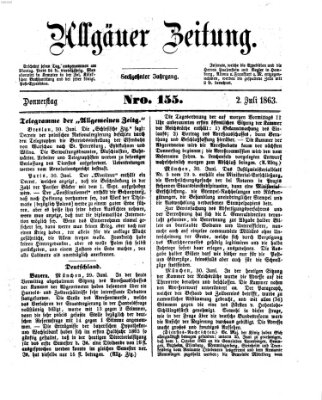 Allgäuer Zeitung Donnerstag 2. Juli 1863