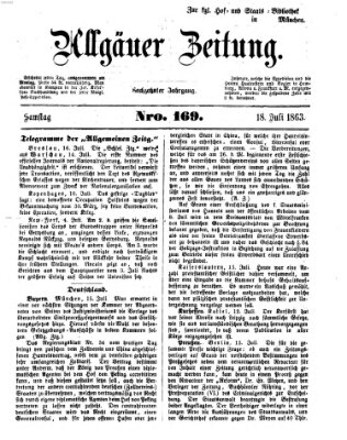 Allgäuer Zeitung Samstag 18. Juli 1863