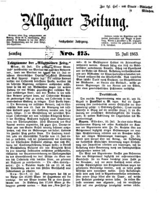 Allgäuer Zeitung Samstag 25. Juli 1863