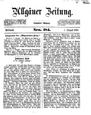 Allgäuer Zeitung Mittwoch 5. August 1863