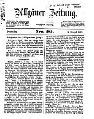 Allgäuer Zeitung Donnerstag 6. August 1863