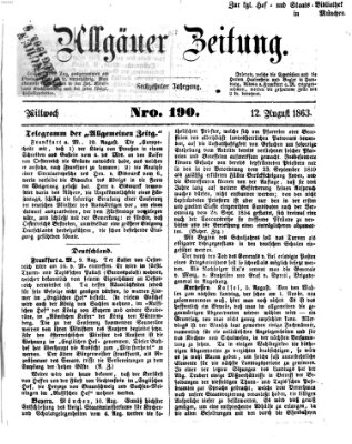 Allgäuer Zeitung Mittwoch 12. August 1863