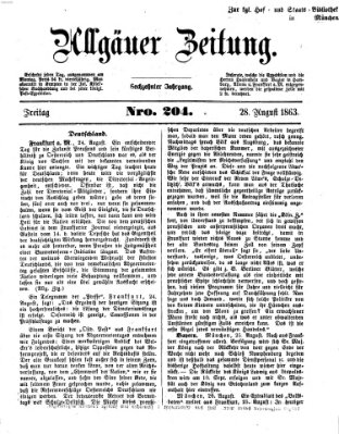 Allgäuer Zeitung Freitag 28. August 1863