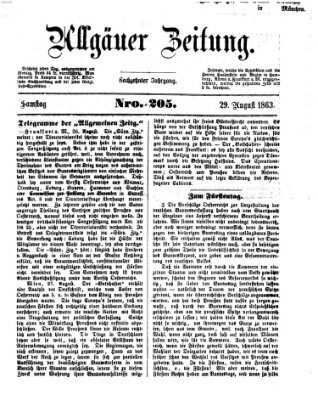 Allgäuer Zeitung Samstag 29. August 1863