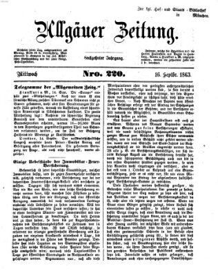 Allgäuer Zeitung Mittwoch 16. September 1863