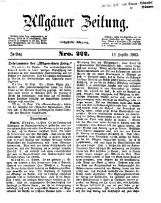 Allgäuer Zeitung Freitag 18. September 1863