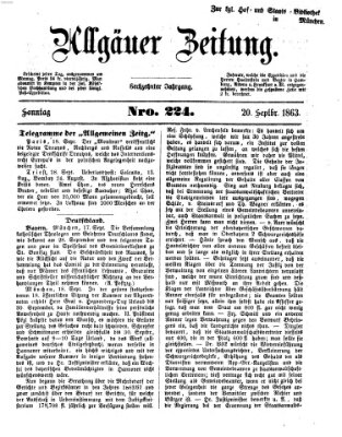 Allgäuer Zeitung Sonntag 20. September 1863