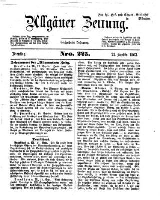 Allgäuer Zeitung Dienstag 22. September 1863