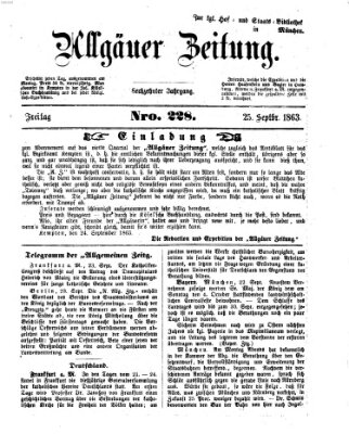 Allgäuer Zeitung Freitag 25. September 1863