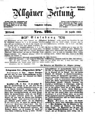 Allgäuer Zeitung Mittwoch 30. September 1863