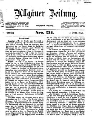 Allgäuer Zeitung Freitag 2. Oktober 1863