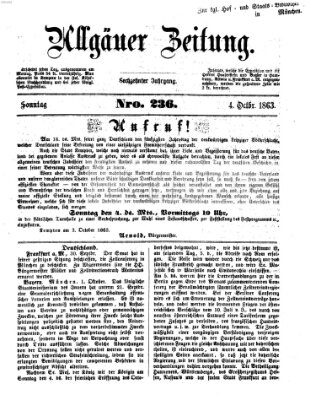 Allgäuer Zeitung Sonntag 4. Oktober 1863