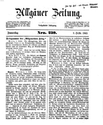 Allgäuer Zeitung Donnerstag 8. Oktober 1863