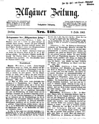 Allgäuer Zeitung Freitag 9. Oktober 1863